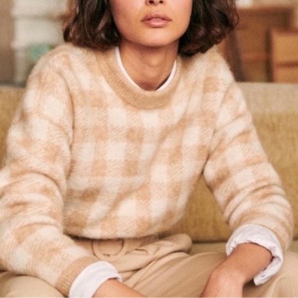 Sezane Becky Plaid Gingham Jumper - Picture 5 of 14